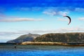 Kite flyer in sea sepia background