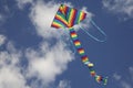 Kite Flying, bright strips colours Royalty Free Stock Photo