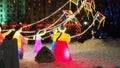 Kite flying children at the Lantern Garden of the Jinju Namgang Yudeung Festival