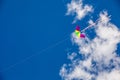 Kite flying on sky background Royalty Free Stock Photo