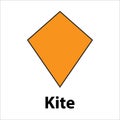 Kite geometric shape light orange color vector Royalty Free Stock Photo