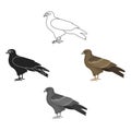 Kite icon in cartoon,black style isolated on white background. Bird symbol stock vector illustration. Royalty Free Stock Photo