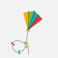 Kite Icon. Vector Illustration