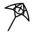 kite kid leisure line icon vector illustration