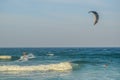 Kite or parchute surfer doing adrenalin rush in Salt rock main beach in Dolphin coast South Africa