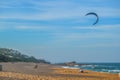 Kite or parchute surfer doing adrenalin rush in Salt rock main beach in Dolphin coast South Africa Royalty Free Stock Photo