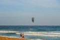 Kite or parchute surfer doing adrenalin rush in Salt rock main beach in Dolphin coast South Africa