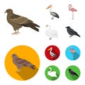 Kite, pelican, flamingo, swan. Birds set collection icons in cartoon,flat style vector symbol stock illustration web. Royalty Free Stock Photo