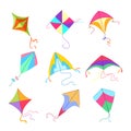 kite set cartoon vector illustration Royalty Free Stock Photo