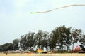 Kite snake flying over blue sky Royalty Free Stock Photo