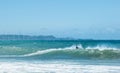 Kite surfer athlete on big sea wave. Extreme sports Royalty Free Stock Photo