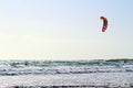 Kite surfer within big waves in the morning, Tenerife, Spain Royalty Free Stock Photo