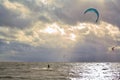 Kite surfer cloud sky