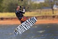 Kite surfer with cool looking surf board Royalty Free Stock Photo