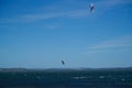 Kite surfer flying in the sky Royalty Free Stock Photo