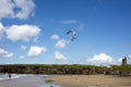 Kite surfer getting ready