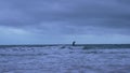 Kite surfer practising acrobatics in a Northern open ocean bay