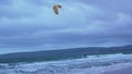 Kite surfer practising acrobatics in a Northern open ocean bay