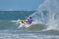 Kite surfer riding a kiteboard