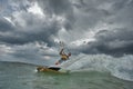 Kite surfer riding a kiteboard Royalty Free Stock Photo