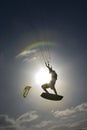 Kite surfer silhouette Royalty Free Stock Photo