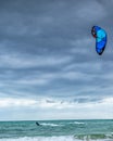 Kite surfer and stormy sky Royalty Free Stock Photo