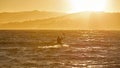 Kite surfer in a sunset light Royalty Free Stock Photo