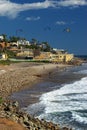 Kite Surfers on California Beach Royalty Free Stock Photo