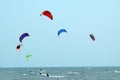 kite surfers: Color in action Royalty Free Stock Photo