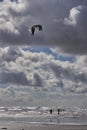 Kite surfers finishing their surfing session