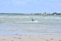 Kite surfers learn to kite Royalty Free Stock Photo