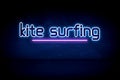 Kite Surfing - blue neon announcement signboard