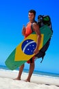 Kite surfing in brazil Royalty Free Stock Photo