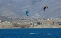 Kite surfing on Deer Creek Reservoir Royalty Free Stock Photo