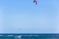 Kite Surfing Flying Surfer Ocean Action Royalty Free Stock Photo