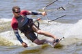 Kite surfing in lake hefner in Oklahoma City