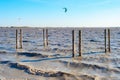 Kite surfing lake landscape Neusiedler