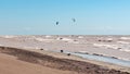Kite Surfing In Long Point Beach On Lake Erie, Ontario, Canada