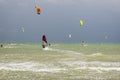 Kite surfing on Mediterranean sea