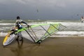 Kite surfing on Mediterranean sea