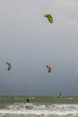 Kite surfing on Mediterranean sea