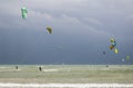 Kite surfing on Mediterranean sea