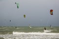 Kite surfing on Mediterranean sea