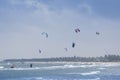 Kite surfing sport at Kalpitiya Lagoon, Sri Lanka