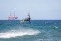 Kite surfing exterme water photography Royalty Free Stock Photo