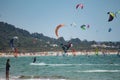 Kite surfing Tarifa Royalty Free Stock Photo