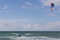 Kite Surfing at Tisvilde Beach, Denmark Royalty Free Stock Photo