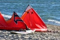 Kiteboard at the beach Royalty Free Stock Photo