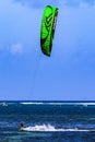 Kiteboard surfer in high speed on Jambiani beach Zanzibar