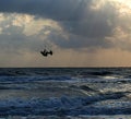 Kiteboarder Jumping the Waves in Gulf of Mexico, Indian Rocks Beach, Florida #3 Royalty Free Stock Photo